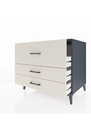 Kronos Şifonyer 3 Çekmeceli 88x59x80 Antrasit-Aytaşı