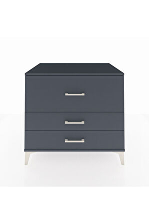 Kronos Şifonyer 3 Çekmeceli 88x59x80 Antrasit-Antrasit