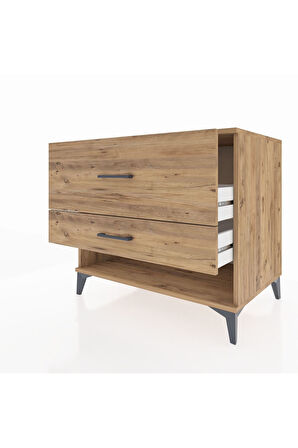 Kronos Şifonyer 2 Çekmeceli 88x59x80 Çam-Çam