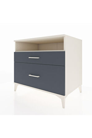 Kronos Şifonyer Tek Raflı 2 Çekmeceli 88x59x80 Aytaşı-Antrasit