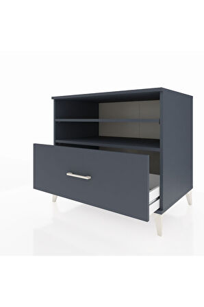 Kronos Şifonyer 2 Raflı Tek Çekmeceli 88x59x80 Antrasit-Antrasit