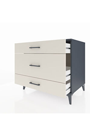 Kronos Şifonyer 3 Çekmeceli 88x59x80 Antrasit-Aytaşı