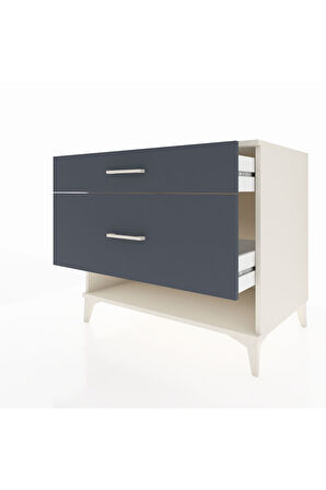 Kronos Şifonyer 2 Çekmeceli 88x59x80 Aytaşı-Antrasit