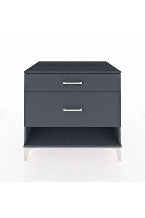 Kronos Şifonyer 2 Çekmeceli 88x59x80 Antrasit-Antrasit