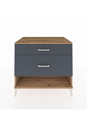 Kronos Şifonyer 2 Çekmeceli 88x59x80 Çam-Antrasit