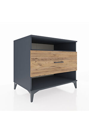 Kronos Şifonyer Tek Raflı Tek Çekmeceli 88x59x80 Antrasit-Çam