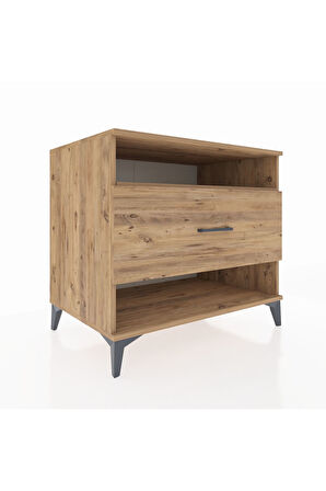 Kronos Şifonyer Tek Raflı Tek Çekmeceli 88x59x80 Çam-Çam