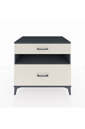 Kronos Şifonyer Tek Raflı 2 Çekmeceli 88x59x80 Antrasit-Aytaşı