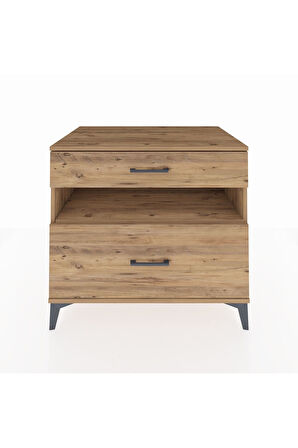 Kronos Şifonyer Tek Raflı 2 Çekmeceli 88x59x80 Çam-Çam