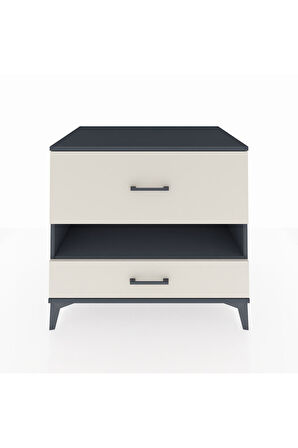 Kronos Şifonyer Tek Raflı 2 Çekmeceli 88x59x80 Antrasit-Aytaşı