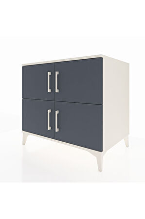 Kronos Şifonyer 3 Raflı 4 Kapaklı 88x59x80 Aytaşı-Antrasit