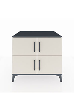 Kronos Şifonyer 3 Raflı 4 Kapaklı 88x59x80 Antrasit-Aytaşı