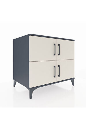 Kronos Şifonyer 3 Raflı 4 Kapaklı 88x59x80 Antrasit-Aytaşı