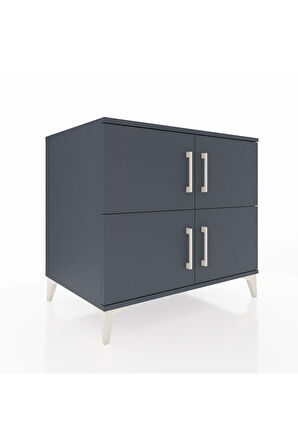 Kronos Şifonyer 3 Raflı 4 Kapaklı 88x59x80 Antrasit-Antrasit