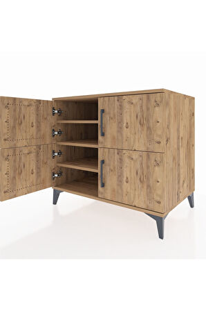 Kronos Şifonyer 3 Raflı 4 Kapaklı 88x59x80 Çam-Çam