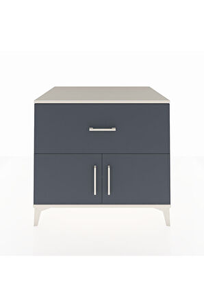 Kronos Şifonyer Tek Raflı Tek Çekmeceli 2 Kapaklı 88x59x80 Aytaşı-Antrasit