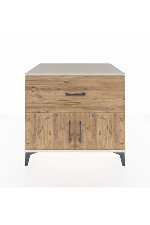 Kronos Şifonyer Tek Raflı Tek Çekmeceli 2 Kapaklı 88x59x80 Aytaşı-Çam