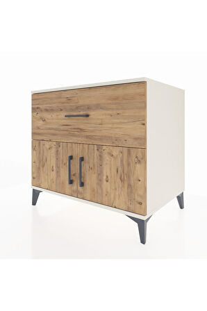 Kronos Şifonyer Tek Raflı Tek Çekmeceli 2 Kapaklı 88x59x80 Aytaşı-Çam