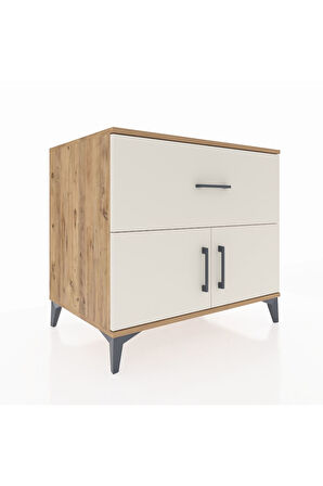 Kronos Şifonyer Tek Raflı Tek Çekmeceli 2 Kapaklı 88x59x80 Çam-Aytaşı