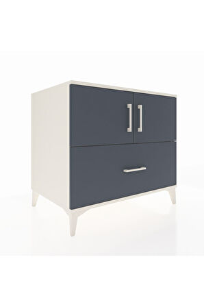 Kronos Şifonyer 2 Raflı Tek Çekmeceli 2 Kapaklı 88x59x80 Aytaşı-Antrasit