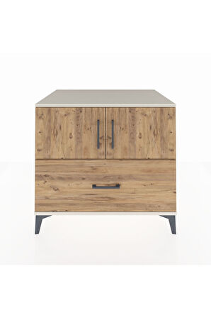 Kronos Şifonyer 2 Raflı Tek Çekmeceli 2 Kapaklı 88x59x80 Aytaşı-Çam