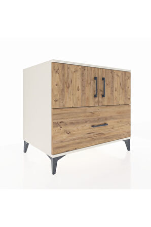 Kronos Şifonyer 2 Raflı Tek Çekmeceli 2 Kapaklı 88x59x80 Aytaşı-Çam