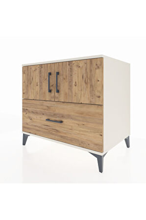 Kronos Şifonyer 2 Raflı Tek Çekmeceli 2 Kapaklı 88x59x80 Aytaşı-Çam