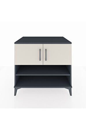 Kronos Şifonyer 3 Raflı 2 Kapaklı 88x59x80 Antrasit-Aytaşı