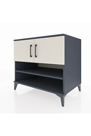 Kronos Şifonyer 3 Raflı 2 Kapaklı 88x59x80 Antrasit-Aytaşı