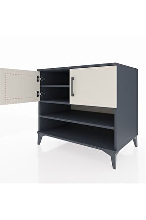 Kronos Şifonyer 3 Raflı 2 Kapaklı 88x59x80 Antrasit-Aytaşı