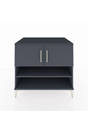 Kronos Şifonyer 3 Raflı 2 Kapaklı 88x59x80 Antrasit-Antrasit