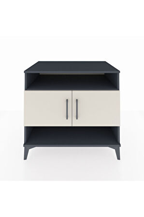 Kronos Şifonyer 3 Raflı 2 Kapaklı 88x59x80 Antrasit-Aytaşı