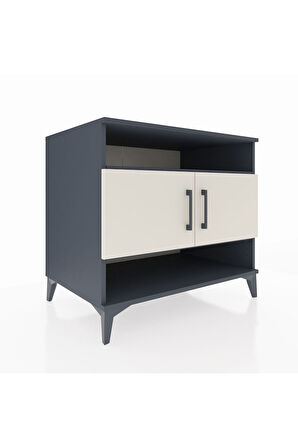 Kronos Şifonyer 3 Raflı 2 Kapaklı 88x59x80 Antrasit-Aytaşı