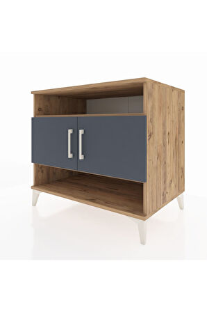 Kronos Şifonyer 3 Raflı 2 Kapaklı 88x59x80 Çam-Antrasit