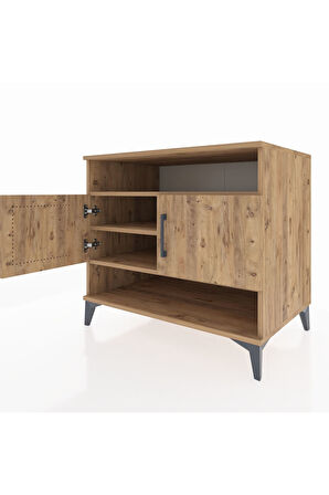 Kronos Şifonyer 3 Raflı 2 Kapaklı 88x59x80 Çam-Çam