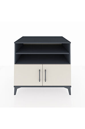 Kronos Şifonyer 3 Raflı 2 Kapaklı 88x59x80 Antrasit-Aytaşı