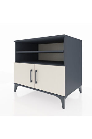 Kronos Şifonyer 3 Raflı 2 Kapaklı 88x59x80 Antrasit-Aytaşı