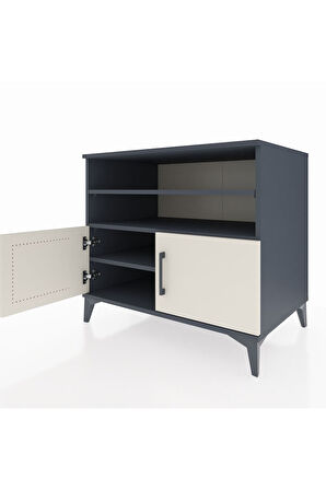 Kronos Şifonyer 3 Raflı 2 Kapaklı 88x59x80 Antrasit-Aytaşı