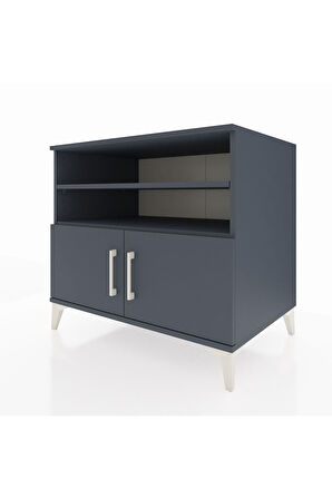 Kronos Şifonyer 3 Raflı 2 Kapaklı 88x59x80 Antrasit-Antrasit