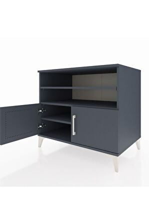 Kronos Şifonyer 3 Raflı 2 Kapaklı 88x59x80 Antrasit-Antrasit