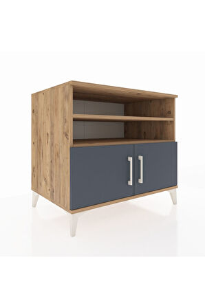 Kronos Şifonyer 3 Raflı 2 Kapaklı 88x59x80 Çam-Antrasit