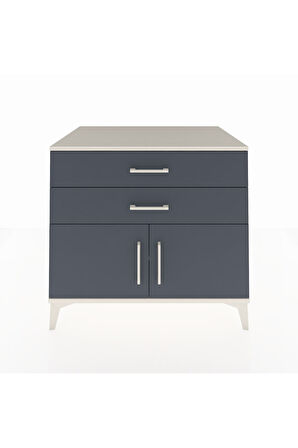 Kronos Şifonyer Tek Raflı 2 Çekmeceli 2 Kapaklı 88x59x80 Aytaşı-Antrasit