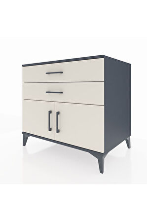 Kronos Şifonyer Tek Raflı 2 Çekmeceli 2 Kapaklı 88x59x80 Antrasit-Aytaşı