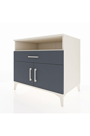 Kronos Şifonyer 2 Raflı Tek Çekmeceli 2 Kapaklı 88x59x80 Aytaşı-Antrasit