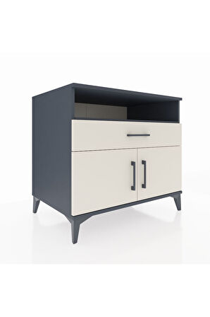 Kronos Şifonyer 2 Raflı Tek Çekmeceli 2 Kapaklı 88x59x80 Antrasit-Aytaşı