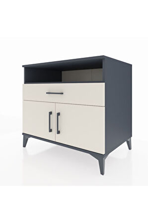 Kronos Şifonyer 2 Raflı Tek Çekmeceli 2 Kapaklı 88x59x80 Antrasit-Aytaşı