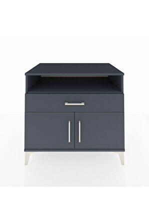 Kronos Şifonyer 2 Raflı Tek Çekmeceli 2 Kapaklı 88x59x80 Antrasit-Antrasit