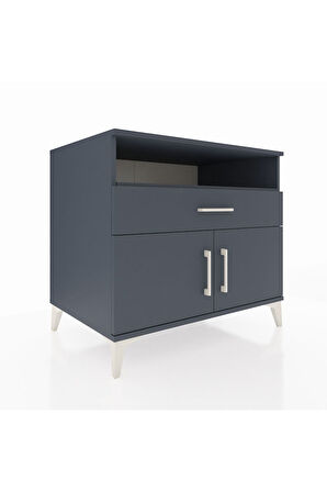 Kronos Şifonyer 2 Raflı Tek Çekmeceli 2 Kapaklı 88x59x80 Antrasit-Antrasit