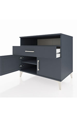 Kronos Şifonyer 2 Raflı Tek Çekmeceli 2 Kapaklı 88x59x80 Antrasit-Antrasit