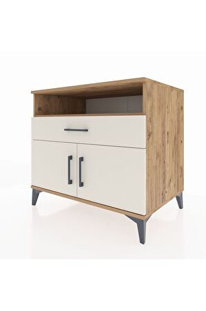 Kronos Şifonyer 2 Raflı Tek Çekmeceli 2 Kapaklı 88x59x80 Çam-Aytaşı